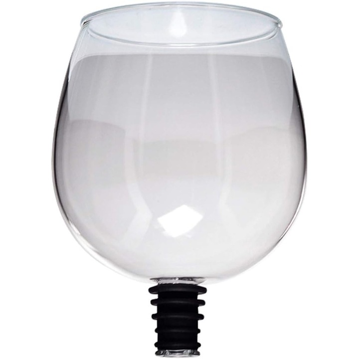 Dop tip pahar, Accesoriu pentru Sticle de Vin, transparent, Dimensiuni: 8 x 13 cm, usor, dar robust