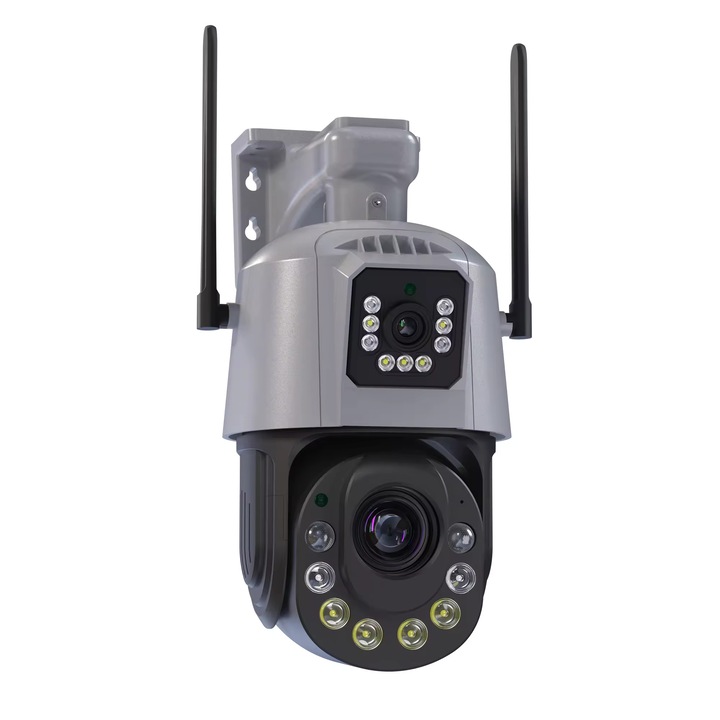 Camera de Supraveghere Profesionala PTZ Wi-Fi, Y92-W, cu Doua Lentile 3MP/3MP, IR 120m,50X Zoom, Detectia Miscarii, Slot Card, App ICSee