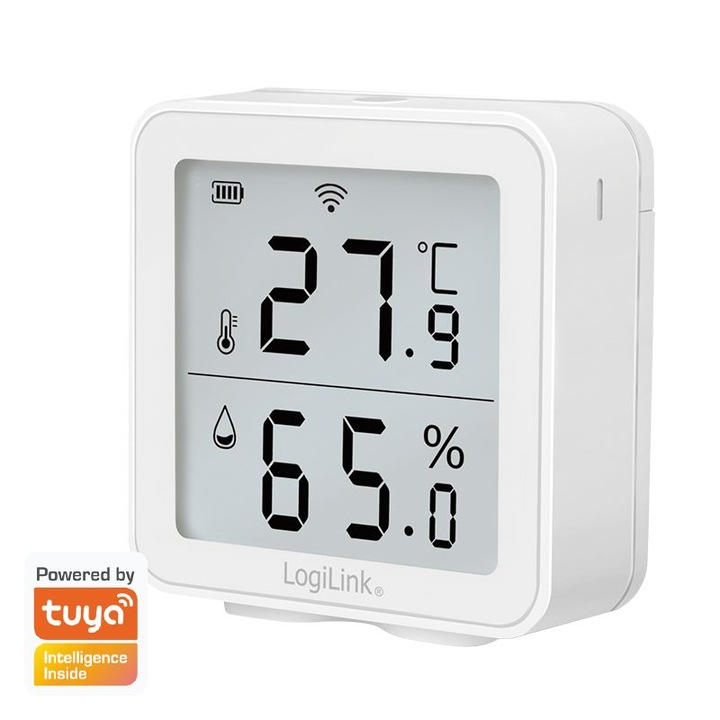 Statie Meteo, LogiLink SC0116, Wi-Fi, Control Vocal, LCD, Alb