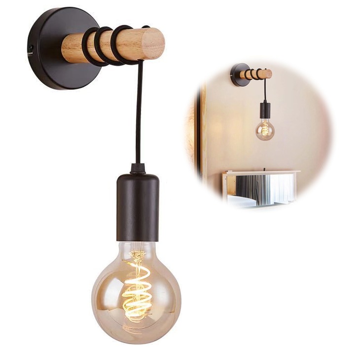 Fa falikar, fekete világítással, különböző méretekben, beltéri használatra