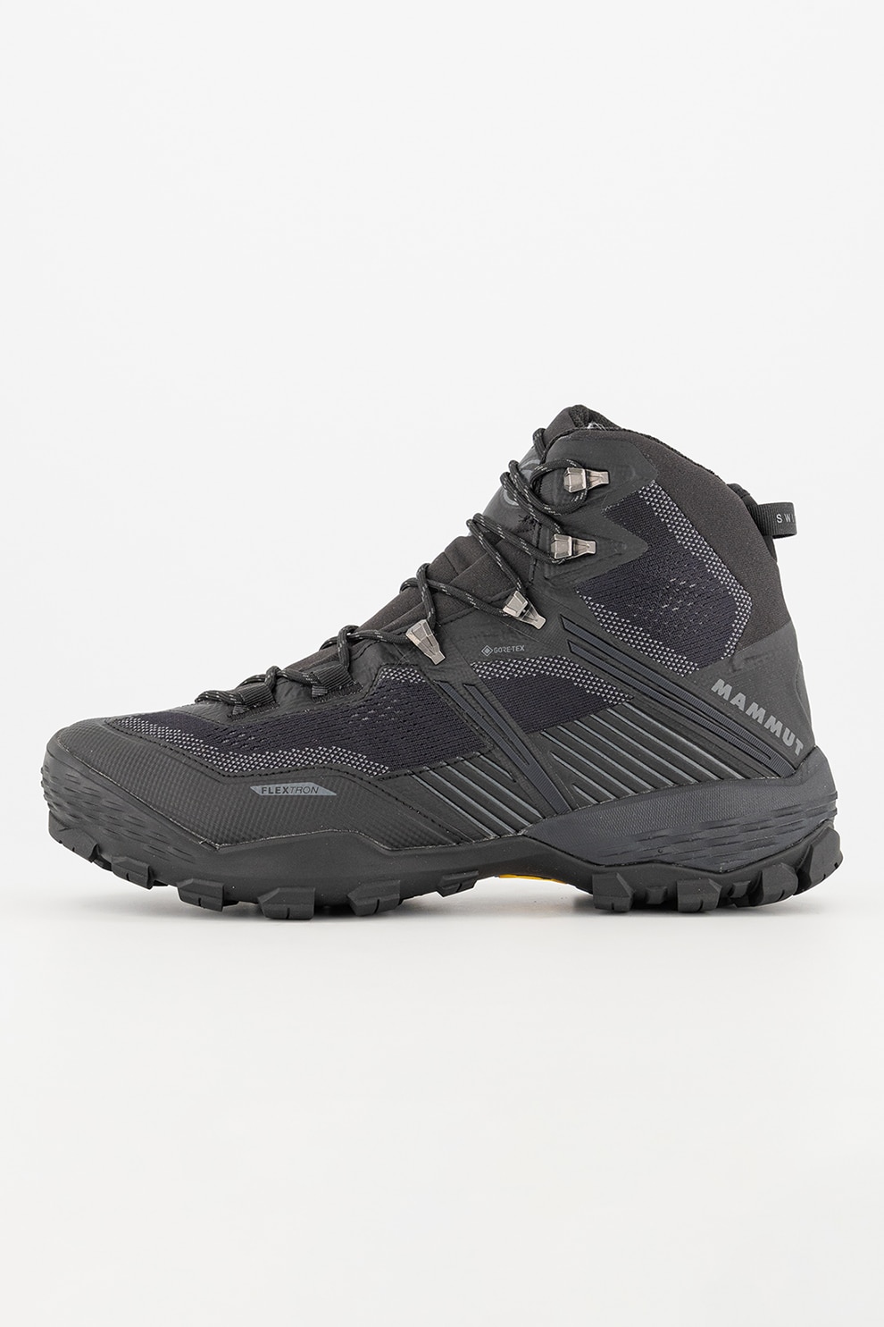 Mammut, Pantofi high-top pentru drumetii Ducan II Goretex, Negru, Gri inchis, 8