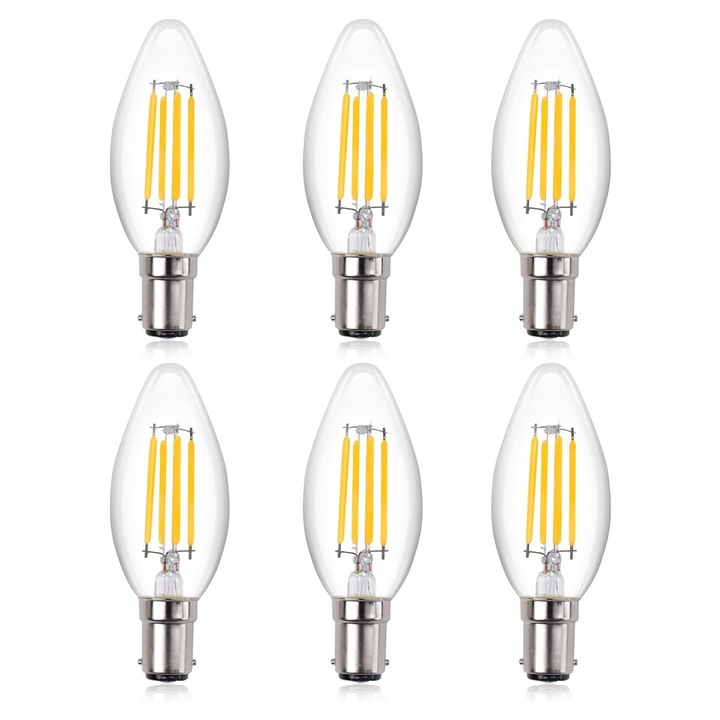 Bec LED filament 4W 2700K B15 C35 szett 6 db