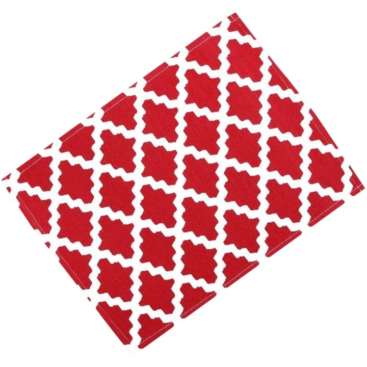 Set 6 servete de masa din bumbac, rosu, 33 x 45 cm