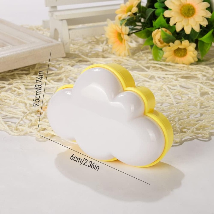 Set 2 lampi Prize, forma nor, alb, 9.5x6x6cm