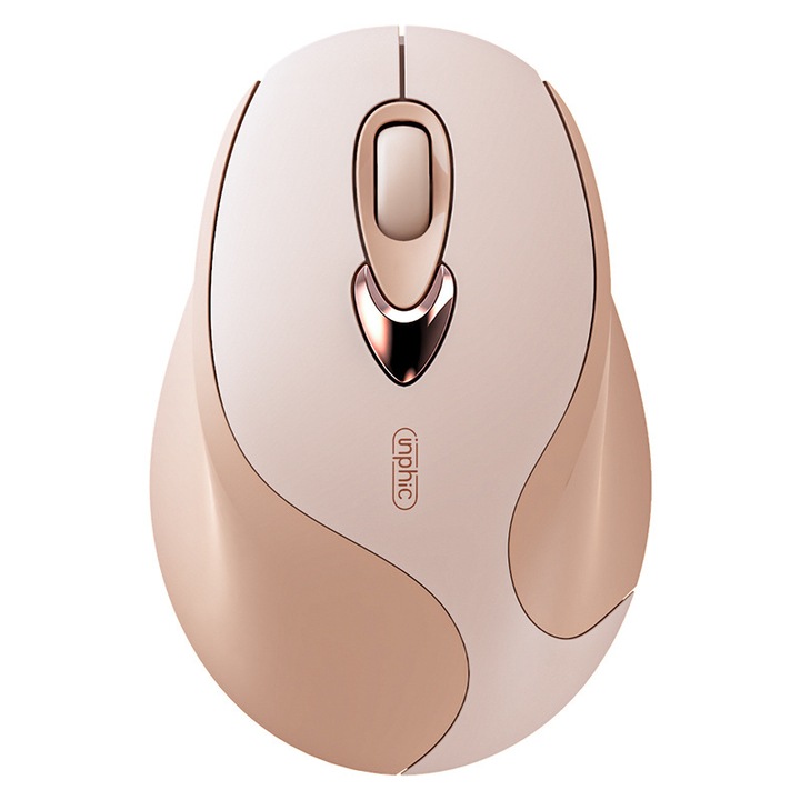 Mouse Wireless, INPHIC, M8,1 buc, fara fir recargabil silentios Bluetooth 3 moduri, birou casa laptop, design feminin roz