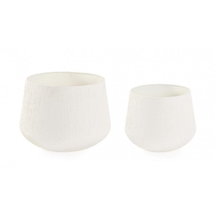 Set 2 ghivece flori metal bej Kenar 38x37 cm, 48x42 cm