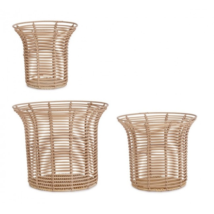 Set 3 suporturi flori natur Rendy 26x24 cm, 32x28 cm, 38x32 cm