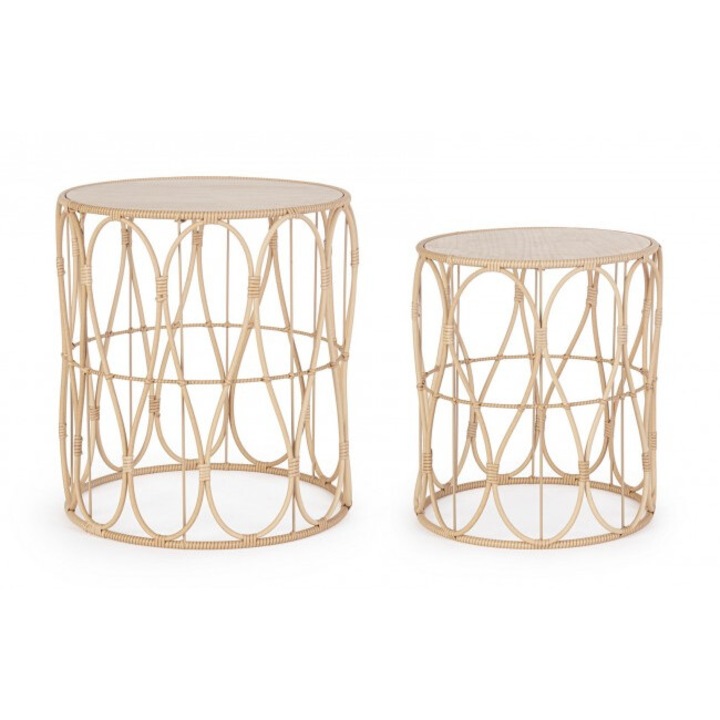 Set 2 masute natur Sherley 38x44 cm, 45x50 cm