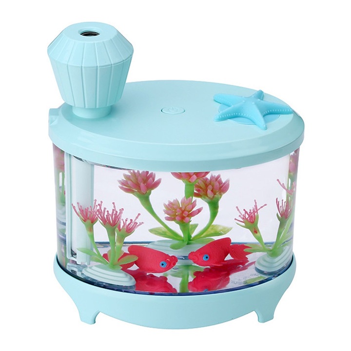 Jormftte hordozható párásító, mini, 2 párásítási mód, LED világítás, világoskék