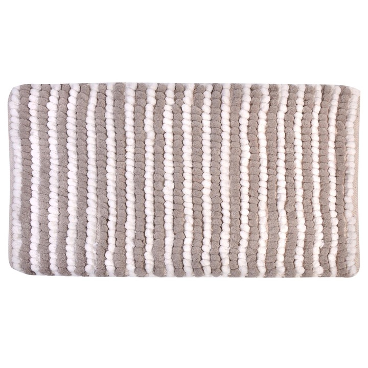 Fürdőszobaszőnyeg, Téglalap alakú, Ecru Szürke Színű, Mérete 50x80cm, Összetétele 40% Pamut 60% Poliészter, MYONNA IT & E- COMMERCE ®
