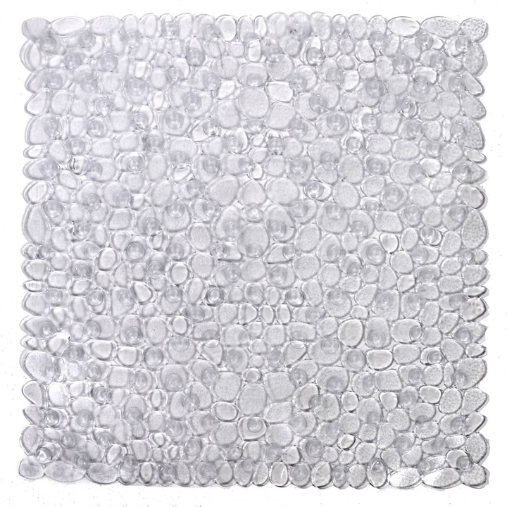 Противоплъзгаща постелка за баня, модел камъни, прозрачна, 50x50 см, MYONNA IT & E- COMMERCE ®