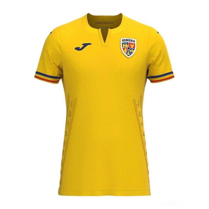 Tricou sport fotbal, Echipa Romania, Euro Cup, galben, poliestersazxf, Galben