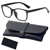 Ochelari Protectie Calculator SuperTrends® Anti Lumina Albastra, Ochelari Gaming Negru Fara Dioptrii Unisex, Ochelari Protectie Calculator Cu Lentile Transparente, Protectie Pentru Laptop Telefon Televizor Tableta, Ochelari Anti Lumina Albastra Negru