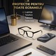 Set 2 Ochelari Protectie Calculator SuperTrends® Anti Lumina Albastra, Ochelari Gaming Fara Dioptrii Unisex, Ochelari Protectie Calculator Cu Lentile Transparente, Culoare Negru, Protectie Vizuala Pentru Laptop Telefon Tableta Televizor