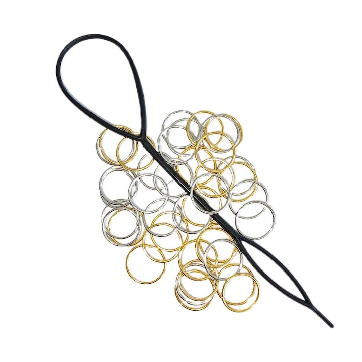 Set 40 Inele Elegante Argintii si Aurii, Metal, Simple si Versatile, Accesorii Par