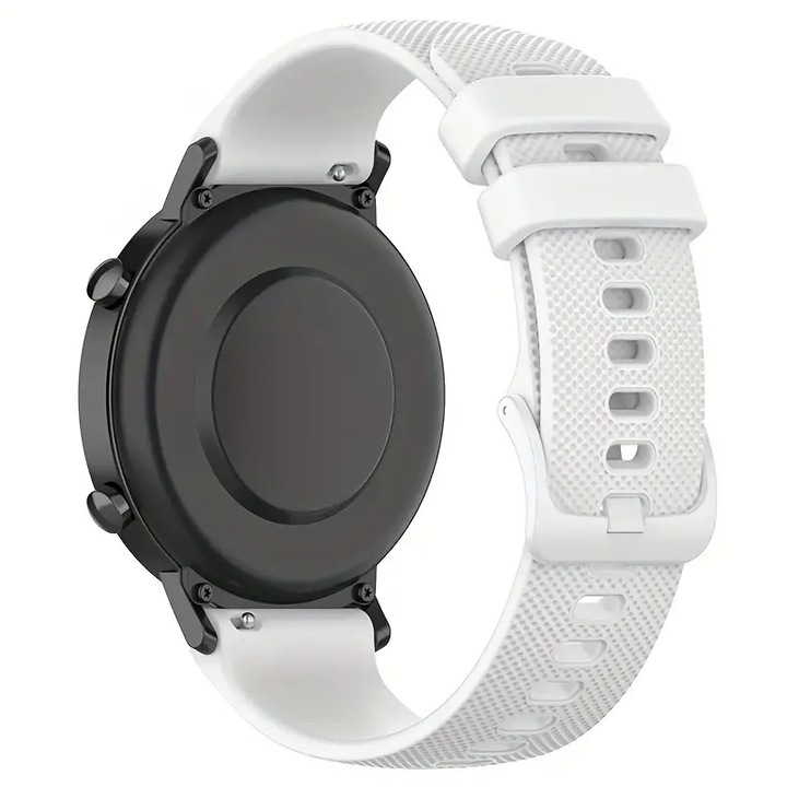 20 mm-es szilikon szíj, Samsung Galaxy Watch 5/Watch 4/Watch 6 40mm 44mm/Samsung Galaxy Watch 5 Pro 45mm/Galaxy Active 2/Galaxy Watch 3/Galaxy Watch 6 klasszikus szíjhoz, fehér