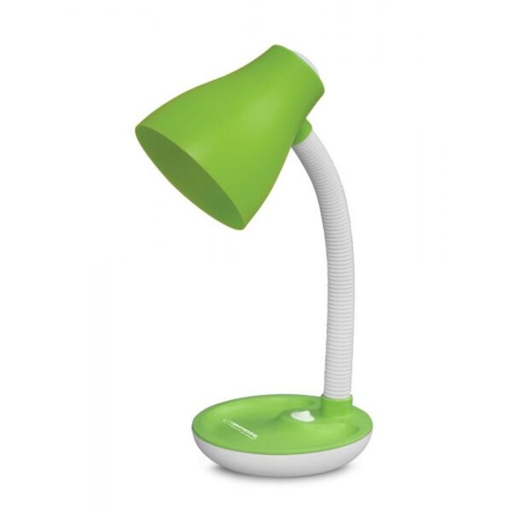 Esperanza Atria E27 asztali lámpa, zöld, 40cm, flexibilis karral