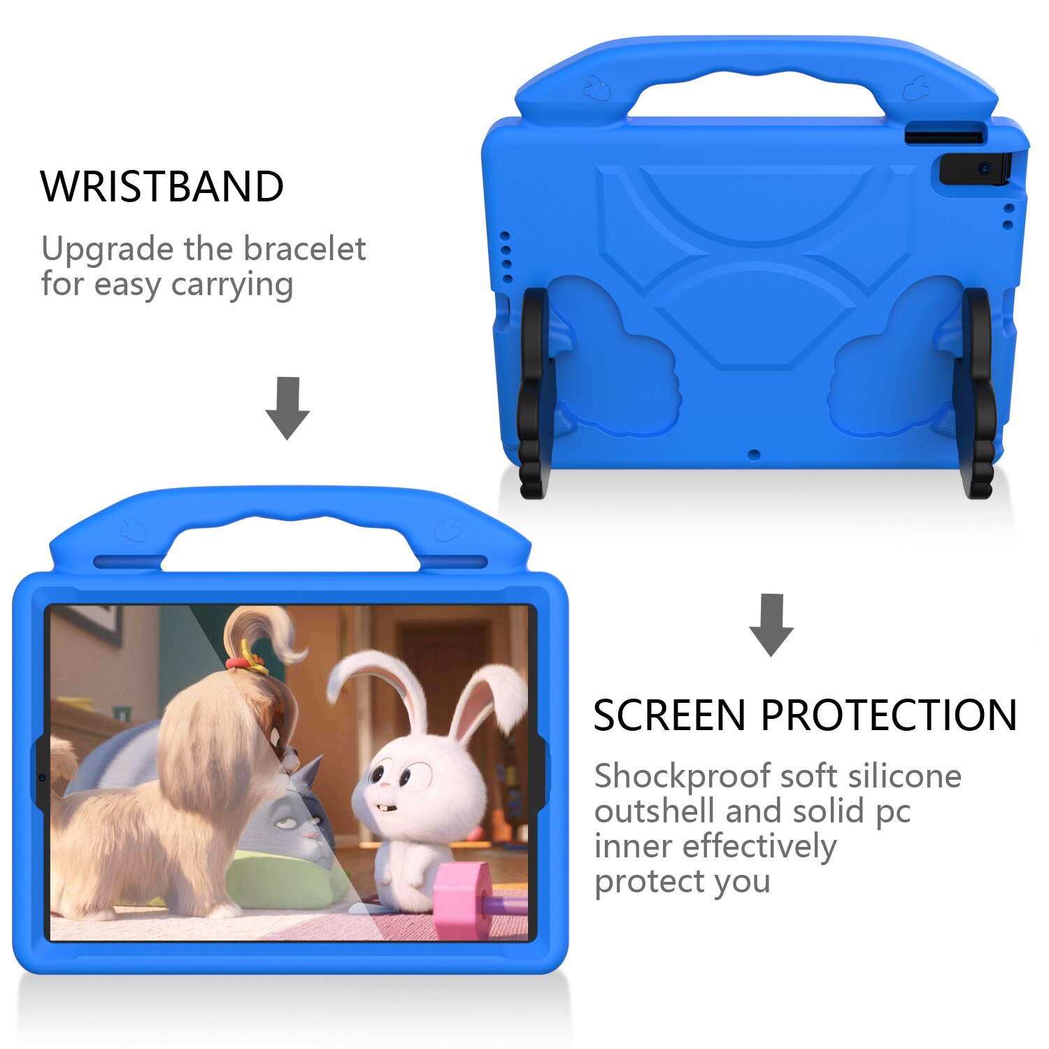 Husa pentru iPad 11 2025, iPad 10 2022 Shockproof de tip stand albastru