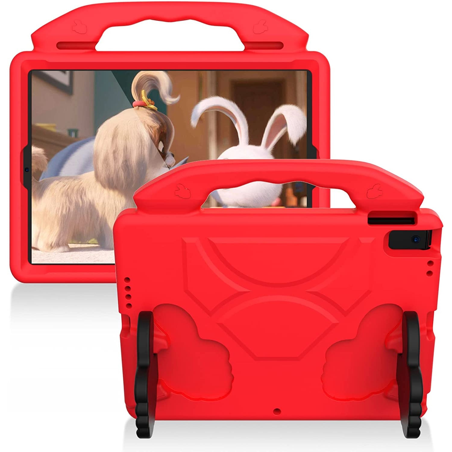 Husa pentru iPad 11 2025, iPad 10 2022 Shockproof de tip stand rosu