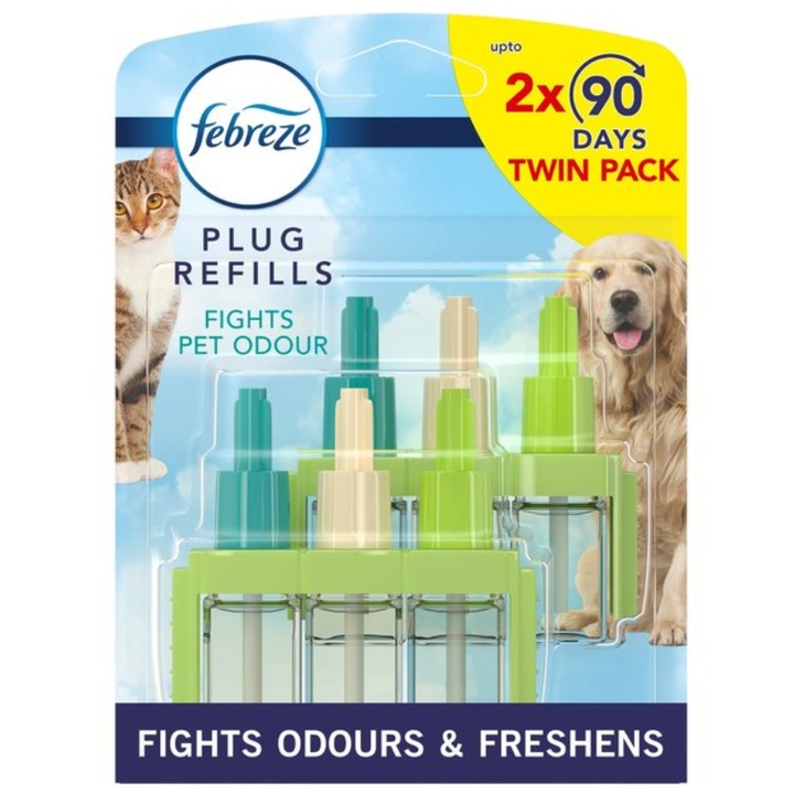 Utántöltő Febreze 3Volution Fights Pets Odor szobafrissítő, 2x 20ml