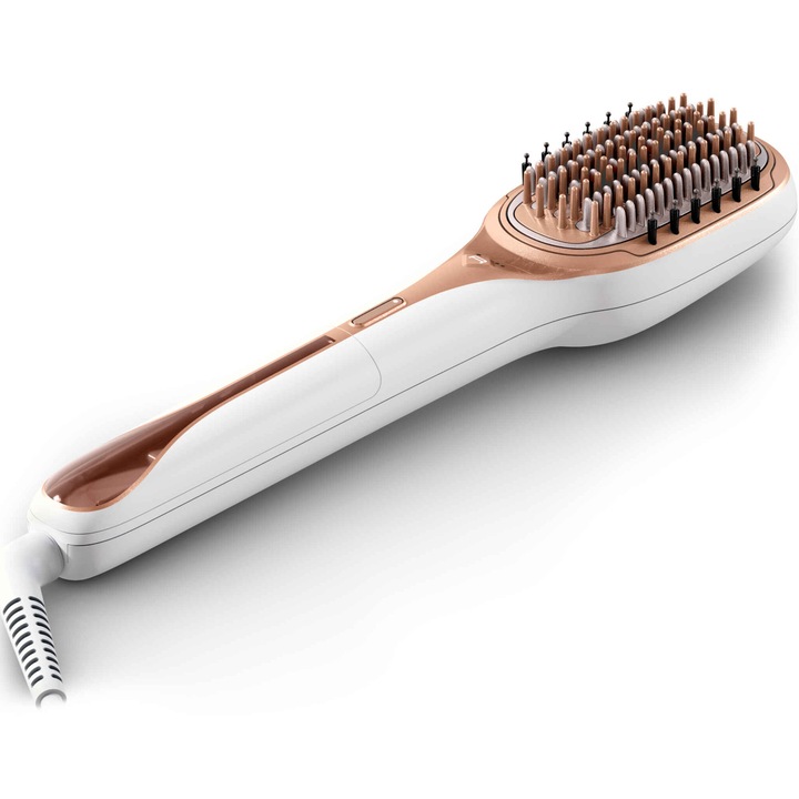 Rowenta Hair Therapist CF9920F0 Gőzkefe, 165W, Melegítési idő 60 másodperc, Thermal Care technológia, Természetes sörték, Keratin bevonat, Automatikus leállítás, LED kijelző, Fehér