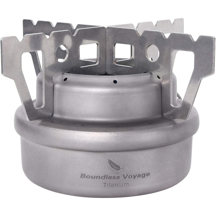 Mini alkoholos tűzhely, KkvoGmle, titán, 71.5x28.5mm, 55x15mm, 48g