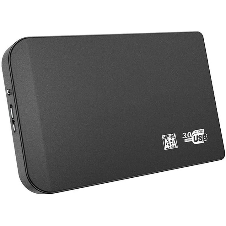 2 TB ötvözetből készült külső merevlemez, USB 3.0 mobil biztonsági mentés, alkalmas asztali számítógépekhez, notebookokhoz, MacBookokhoz, Smart TV-khez (fekete)