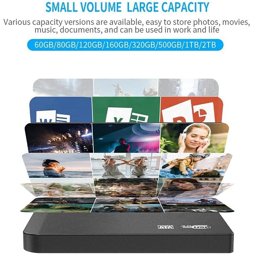Gsmart Notebook Disc Hard disk extern din aliaj 2tb, stocare de rezerva mobila USB 3.0 ...