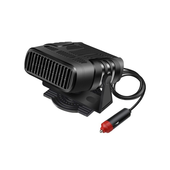 Отоплител за кола, ZOUN, 12V, 120W, с вентилатор 2 в 1, въртящ се на 360°, обезпотяване и размразяване на предното стъкло, ABS, черен