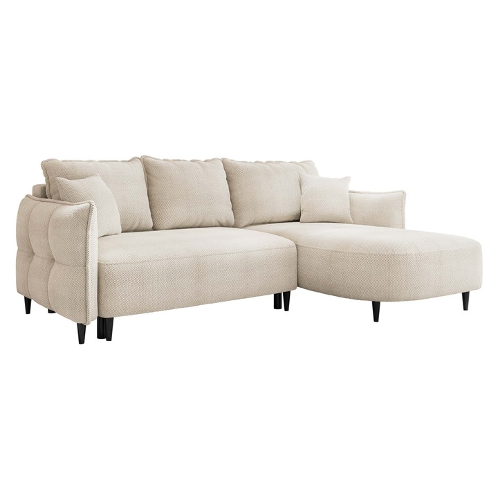 Coltar Evardo, MIRJAN24, dreapta, bej deschis, 165x244x76 cm