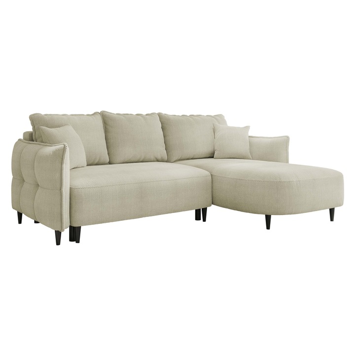 Coltar Evardo, MIRJAN24, dreapta, bej, 165x244x76 cm