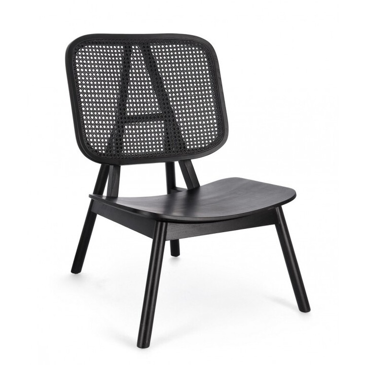 Yves fekete rattan fa fotel 67x80x91,5 cm