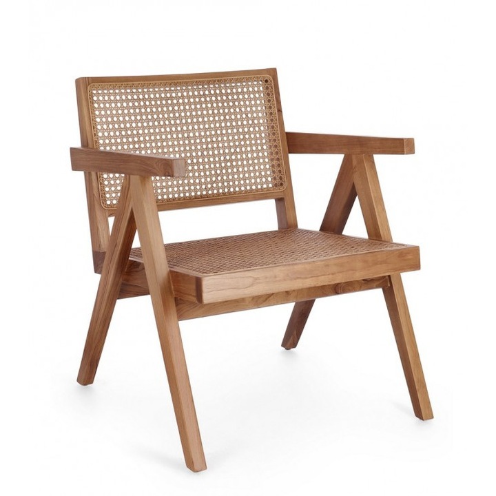 Fotoliu lemn rattan maro Galia 61x68.5x74 cm