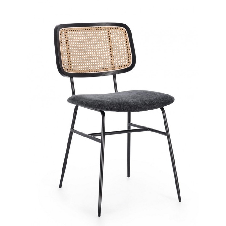 Set 2 scaune negru natur Glenna 45x59x80.5 cm