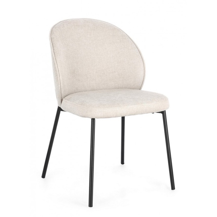 Set 2 scaune negru bej Wendy 54x60x83 cm