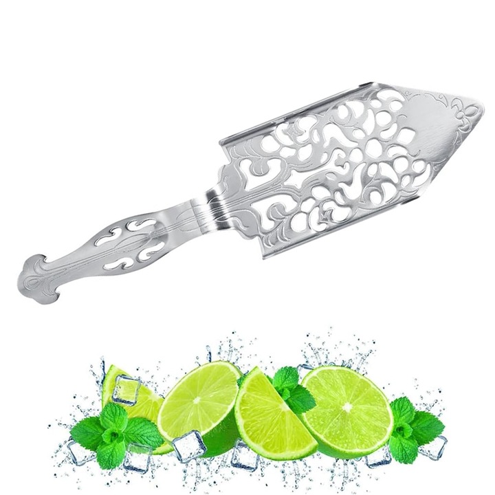 Lingura din otel inoxidabil pentru absint, BGHYHYHI, 16x4.1cm, design retro, argintiu