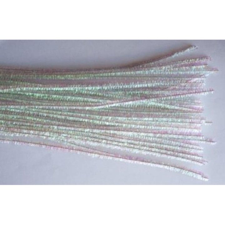 Set Artizanat Brewis, Druciki Creative, 30cm, 40 bucati, Alb, 3+ ani