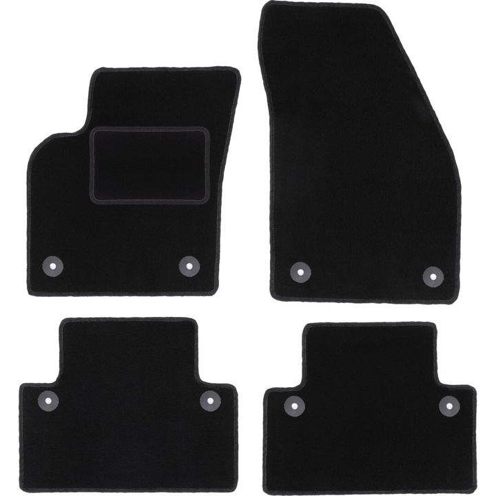 Autószőnyeg szett Volvo V50 Kombihoz (2004-2012) fekete, velúr, kapcsokkal - tökéletes illeszkedés