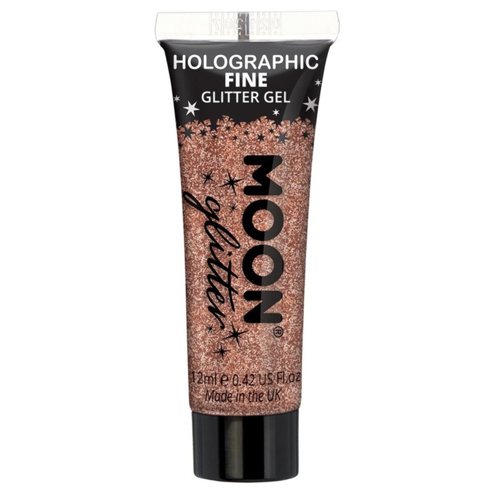 Holografikus csillogó gél rózsaszín arany Hold glitterrel 12 ml