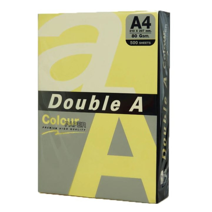 Hartie color pentru copiator A4 Double A pastel butter, 80g/mp, 500coli/top