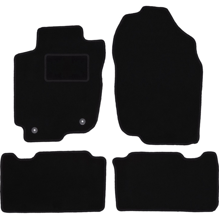 Set Covorase Auto Pentru Toyota Rav4 Iv Suv (Nie Hybryda) (2013-2019) Negru, Velur, Cu Prinderi – Perfect Adaptat