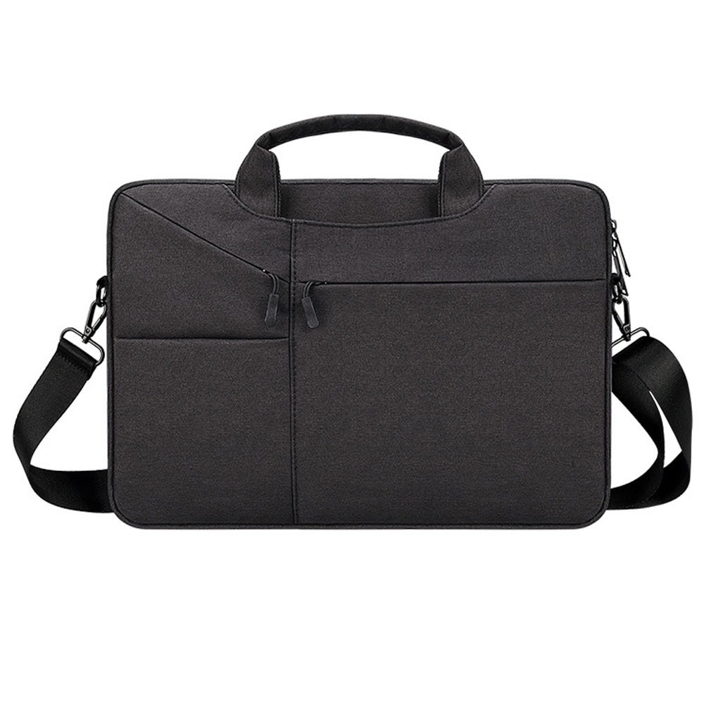 Geanta laptop BGHYHYHI, 14.1-15.4 inch, impermeabila, cu curea de umar, neagra