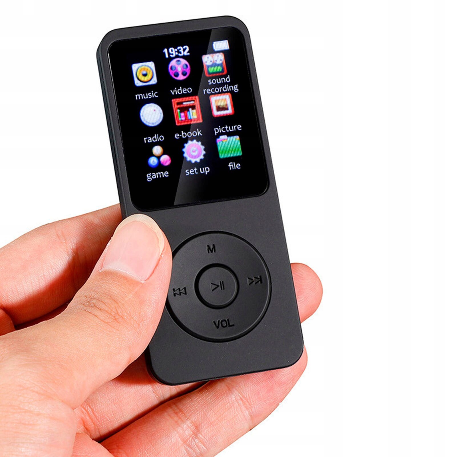 Player MP3/MP4 AjieQaQ, Bluetooth 5.0, Ecran 1.8 inch, 128GB, Negru ...