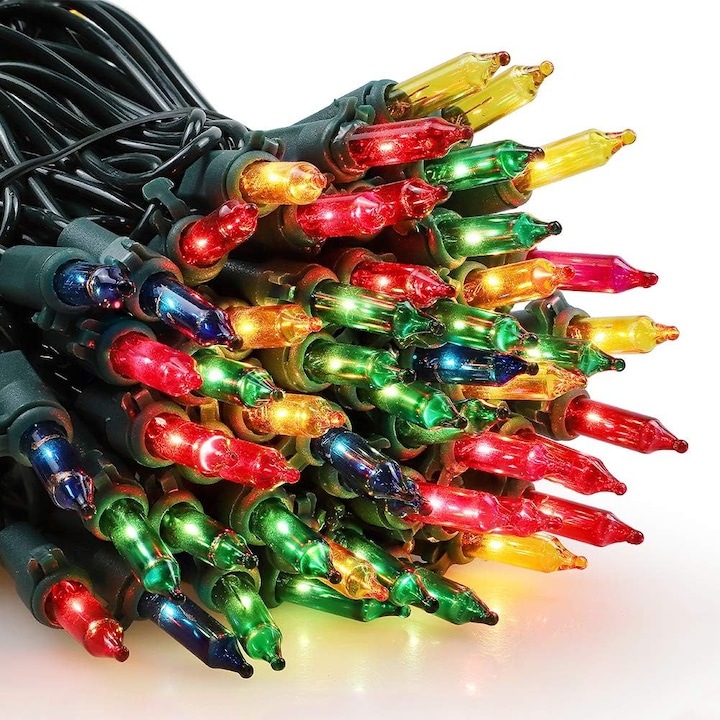 Karácsonyi installáció, 100 LED égő, 120V, kihúzható, beltéri/kültéri