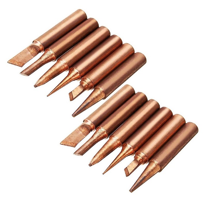 Set 12 Varfuri de lipit fara plumb, 6 forme diferite, multicolor, 6.3x4.2mm