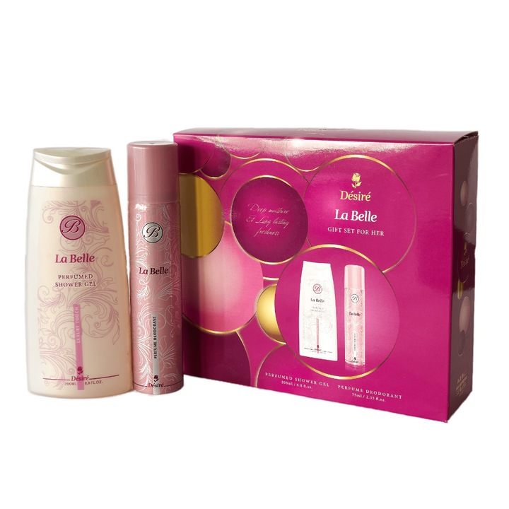 Női szett Desire La Belle, dezodor 75ml és tusfürdő 200ml