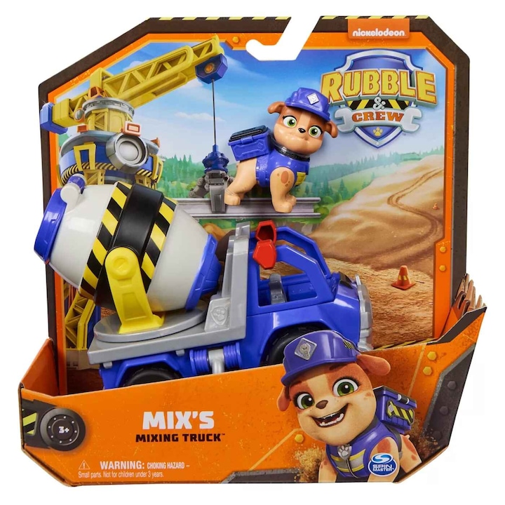 Комплект фигурки с превозно средство Paw Patrol - Rubble Crew, Mix