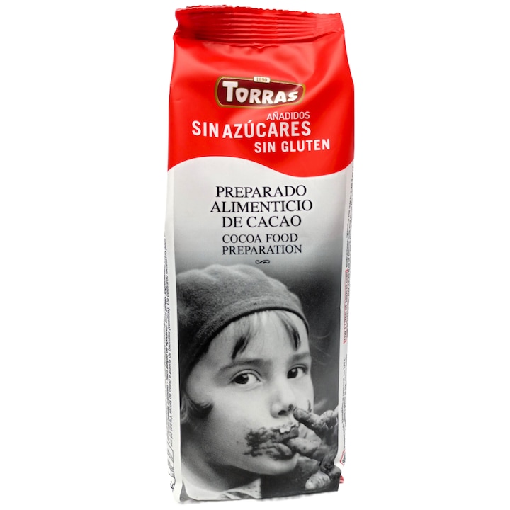 Ciocolata calda instant 100% naturala fara zahar, fara gluten, 180g, Chocolates Torras