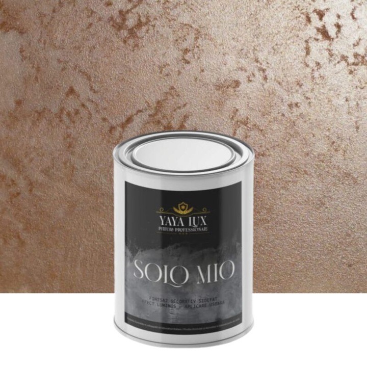 Vopsea Decorativa de Lux, Solo Mio Maro Cafeniu cu Cristale Lichide Stralucitoare, Efecte Spectaculoase, 0, 5 Litri