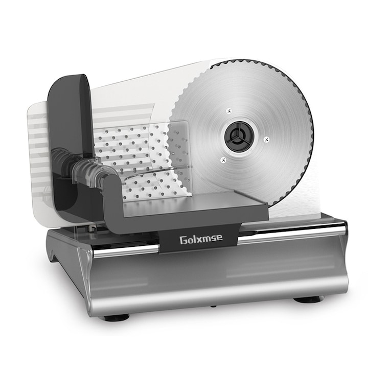Резачка за слайсове, Многофункционален Golxmse, неръждаема стомана, 500W, 6 скорости, регулируема дебелина 0-15 мм, 40.5x30x30cm